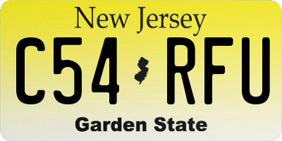 NJ license plate C54RFU