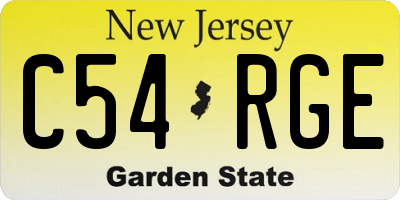 NJ license plate C54RGE