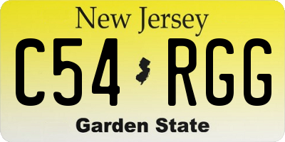 NJ license plate C54RGG