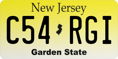 NJ license plate C54RGI