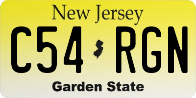 NJ license plate C54RGN