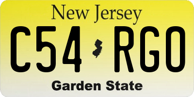 NJ license plate C54RGO