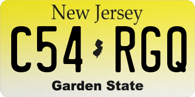 NJ license plate C54RGQ