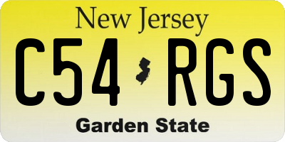 NJ license plate C54RGS