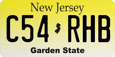 NJ license plate C54RHB