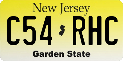 NJ license plate C54RHC