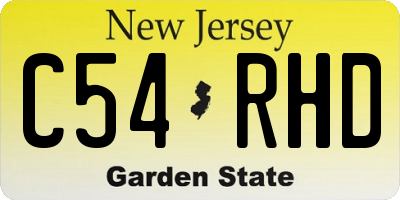 NJ license plate C54RHD