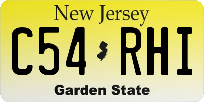 NJ license plate C54RHI