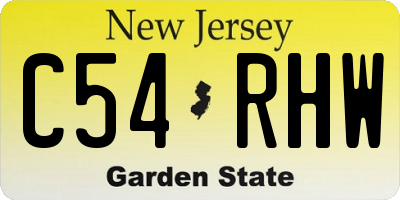 NJ license plate C54RHW