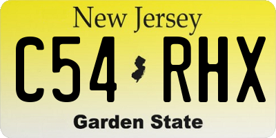 NJ license plate C54RHX