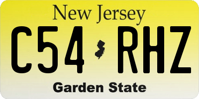 NJ license plate C54RHZ