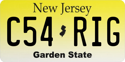 NJ license plate C54RIG