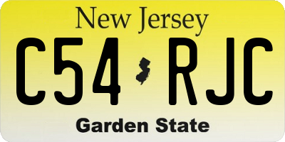 NJ license plate C54RJC