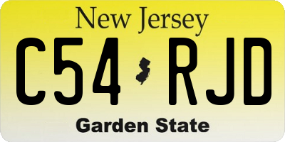 NJ license plate C54RJD