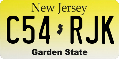 NJ license plate C54RJK