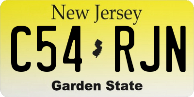 NJ license plate C54RJN