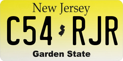 NJ license plate C54RJR