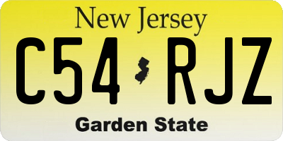 NJ license plate C54RJZ