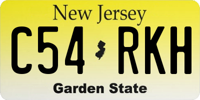 NJ license plate C54RKH