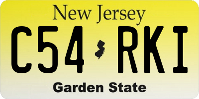 NJ license plate C54RKI