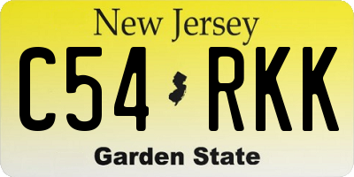 NJ license plate C54RKK