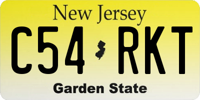 NJ license plate C54RKT