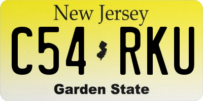 NJ license plate C54RKU