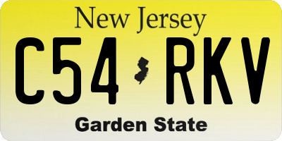 NJ license plate C54RKV