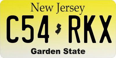 NJ license plate C54RKX