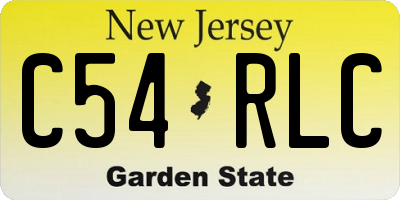 NJ license plate C54RLC