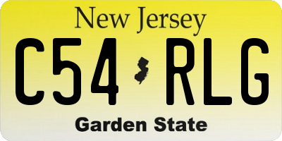 NJ license plate C54RLG