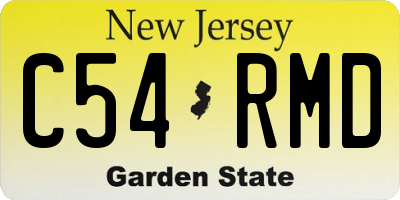 NJ license plate C54RMD