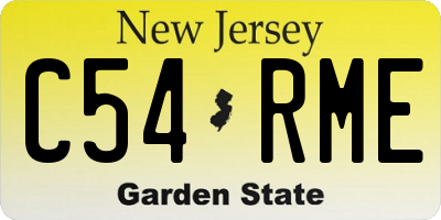NJ license plate C54RME