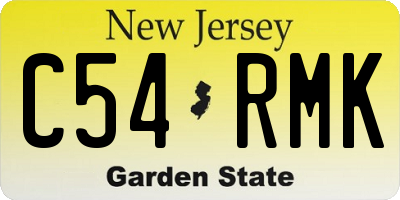 NJ license plate C54RMK