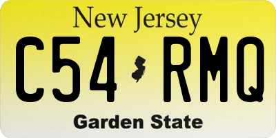 NJ license plate C54RMQ