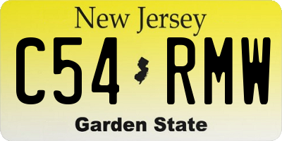 NJ license plate C54RMW