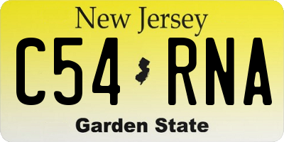NJ license plate C54RNA