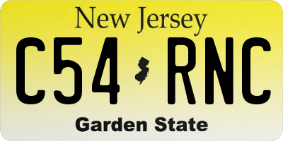 NJ license plate C54RNC