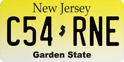 NJ license plate C54RNE