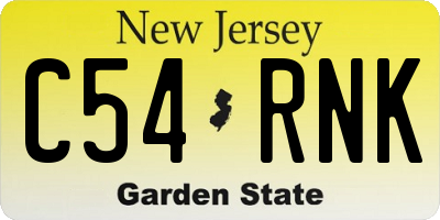 NJ license plate C54RNK