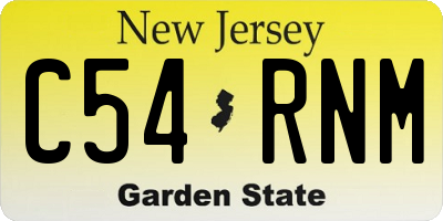 NJ license plate C54RNM