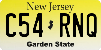 NJ license plate C54RNQ