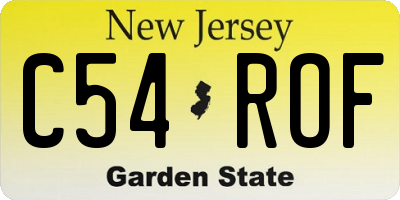 NJ license plate C54ROF