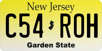 NJ license plate C54ROH