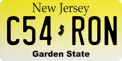 NJ license plate C54RON