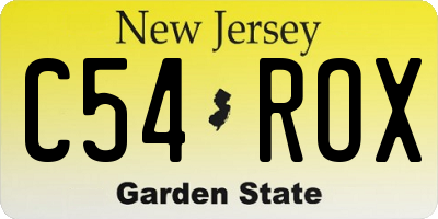 NJ license plate C54ROX