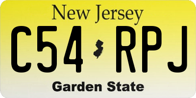 NJ license plate C54RPJ