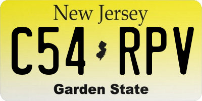 NJ license plate C54RPV