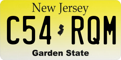 NJ license plate C54RQM