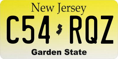 NJ license plate C54RQZ